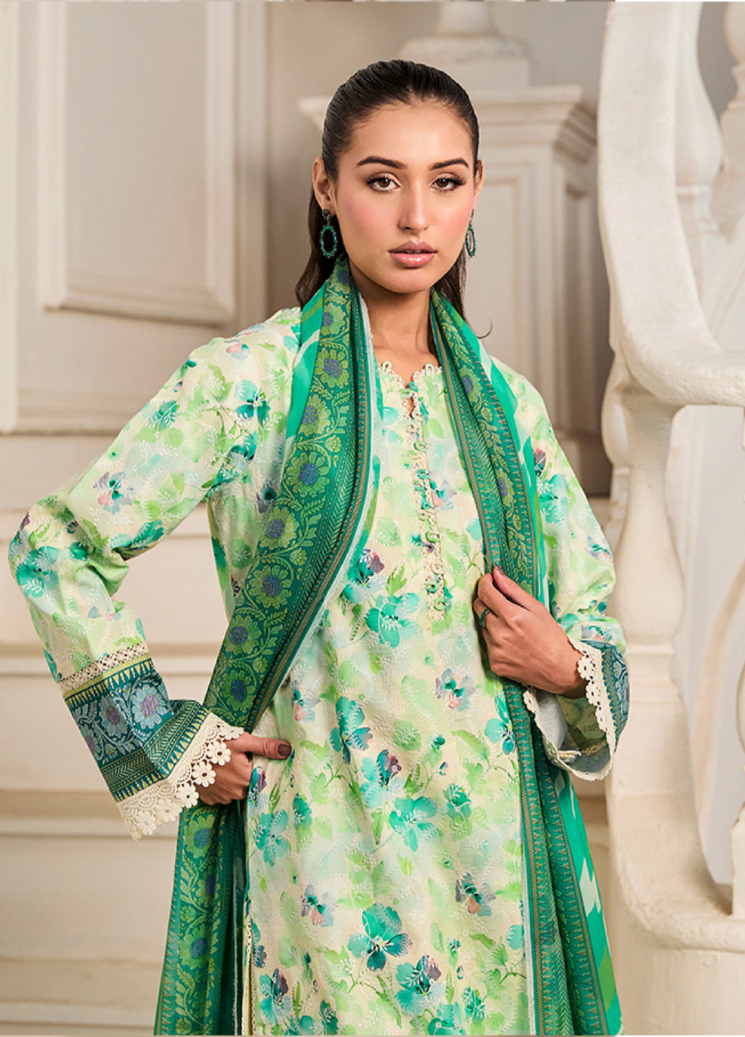 Raha Summer Prints by RajBari Unstitched Printed Lawn 3 Piece Suit RB26URVI D-3 - Summer Collection