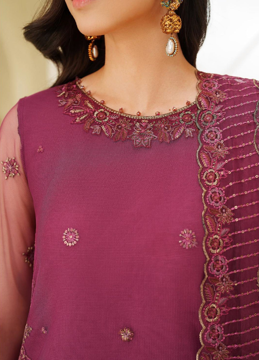 Meesa by Zarif Unstitched Net Embroidered Suits 3 Piece ZR25UF ZRF-ML-03 ORILA - Winter Collection
