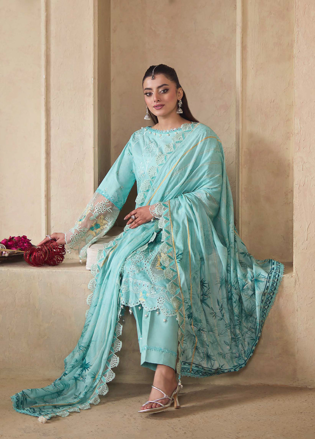 Applique Kari by Al Zohaib Unstitched Embroidered Lawn 3 Piece Suit AZ26AVI D-06 - Summer Collection