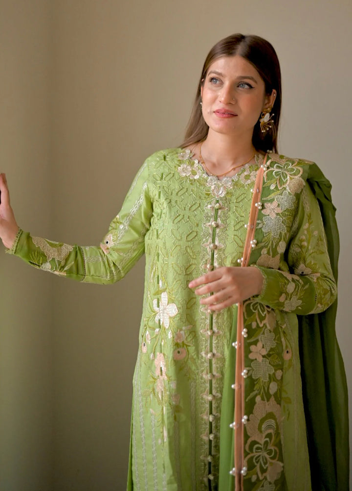 Shurooq Unstitched Luxury Lawn Embroidered 3 Piece SQ25 D-01 Olivia - Festive Collection