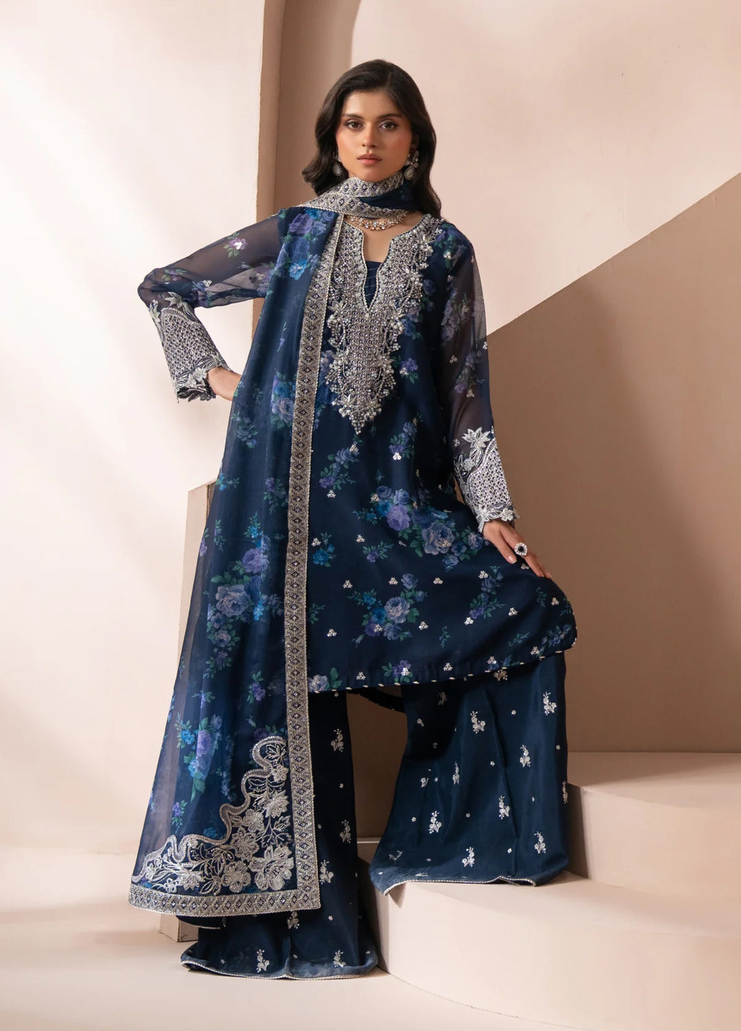 Deme by Xenia Formals Unstitched Embroidered Lawn 3 Piece Suit XE26UDF D-05 Omaira - Festive Collection