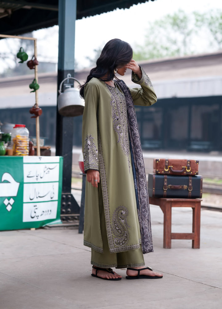 Safarnama by Casuallite RTW Embroidered Cotton Lawn 3 Piece CL26PSCL Sadhbh Sage - Eid Collection