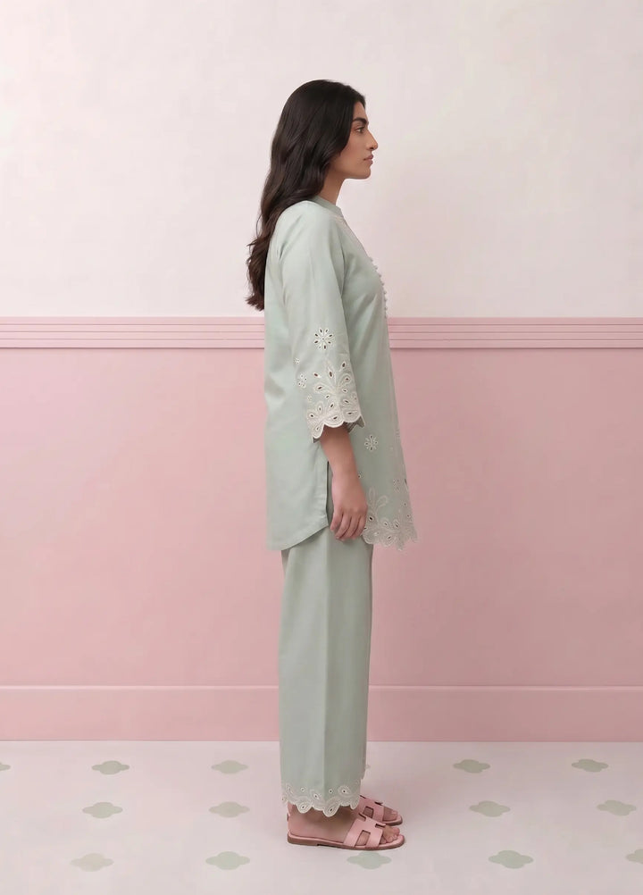 Scherezade Women RTW Embroidered Lawn Cotton 3 Piece Suit MATCHA - Casual Collection