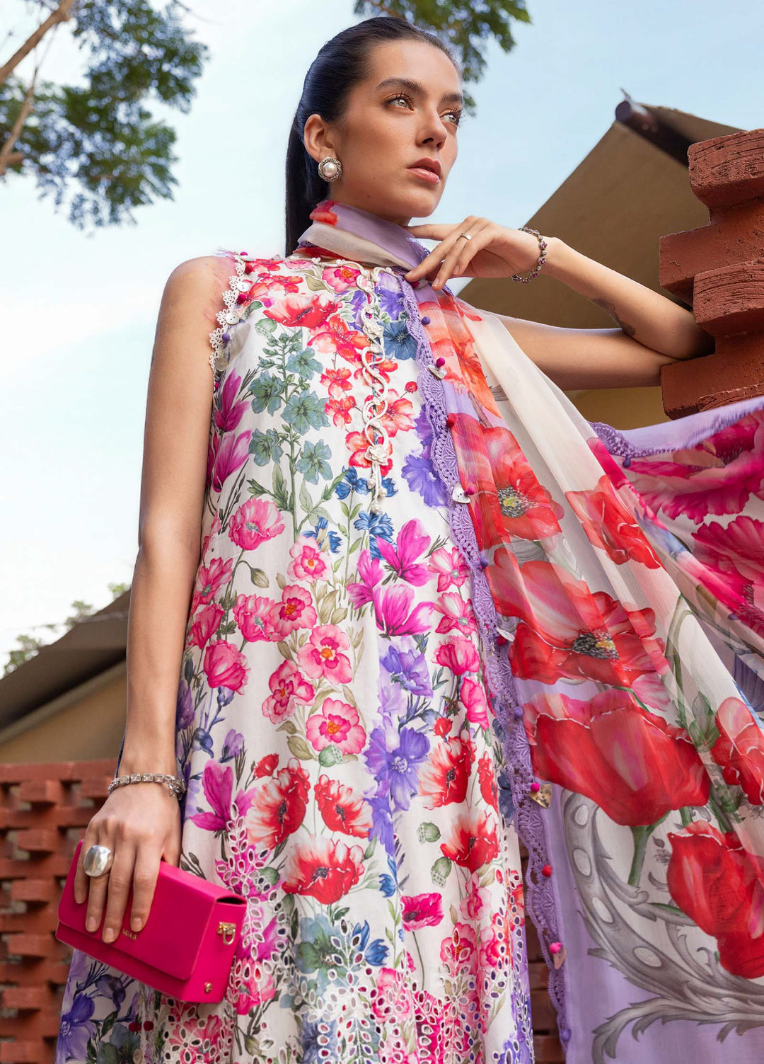 M Prints by Maria B Unstitched Printed Lawn 3 Piece Suit MB26UMP D-02 A - Summer Collection