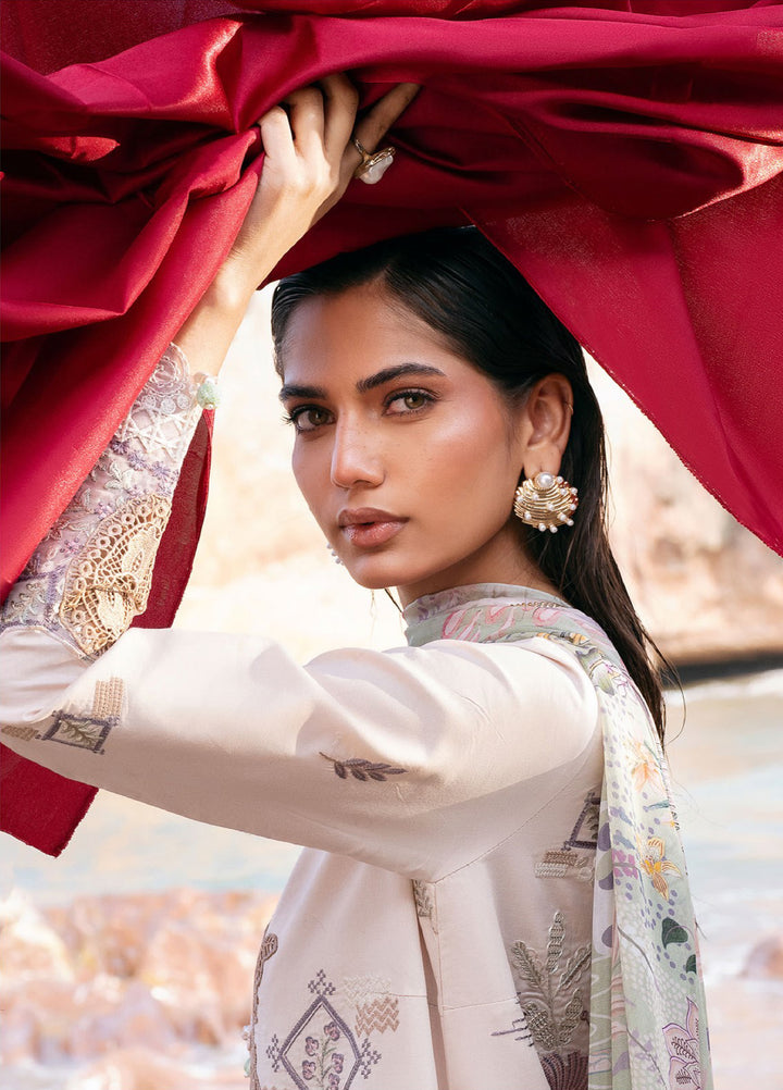 Florent Unstitched Embroidered Luxury Lawn 3 Piece Suit FL26UL FL-2A - Festive Collection