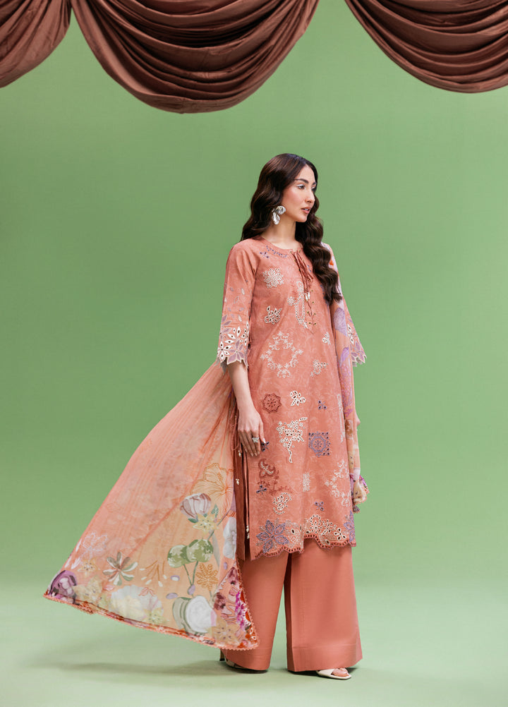 Zync by Florent Unstitched Embroidered Printkari Lawn 3 Piece Suit FL26UZP FZ-1B - Summer Collection