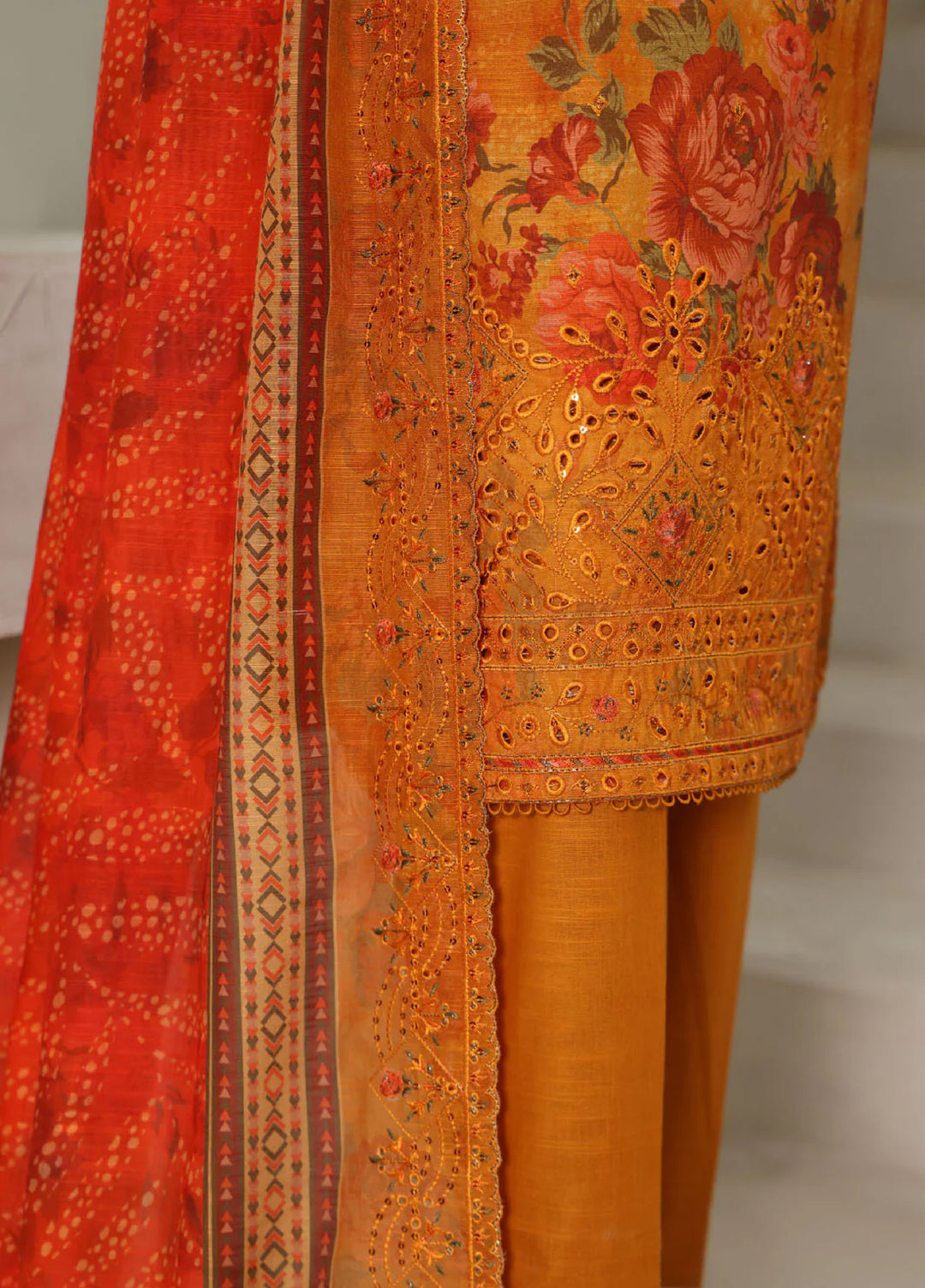 Hz Textiles Embroidered Khaddar Suits Unstitched 3 Piece PKE-203 - Winter Collection