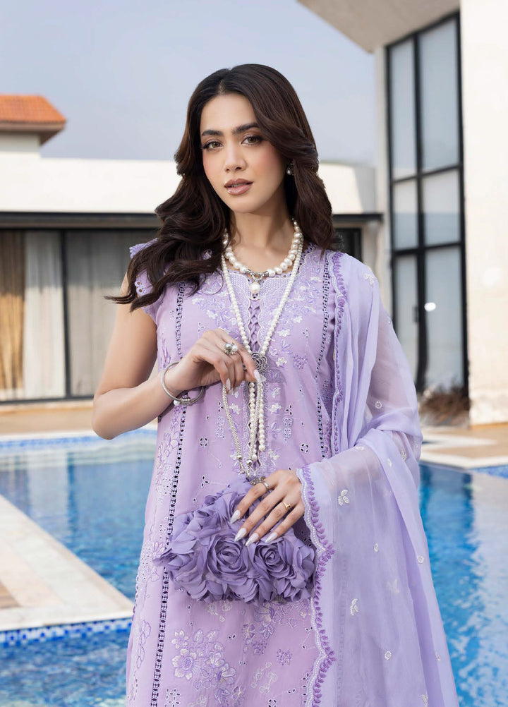 Aylin Unstitched Embroidered Luxury Lawn 3 Piece Suit AYL26UL D1 Sweet Violet - Summer Collection