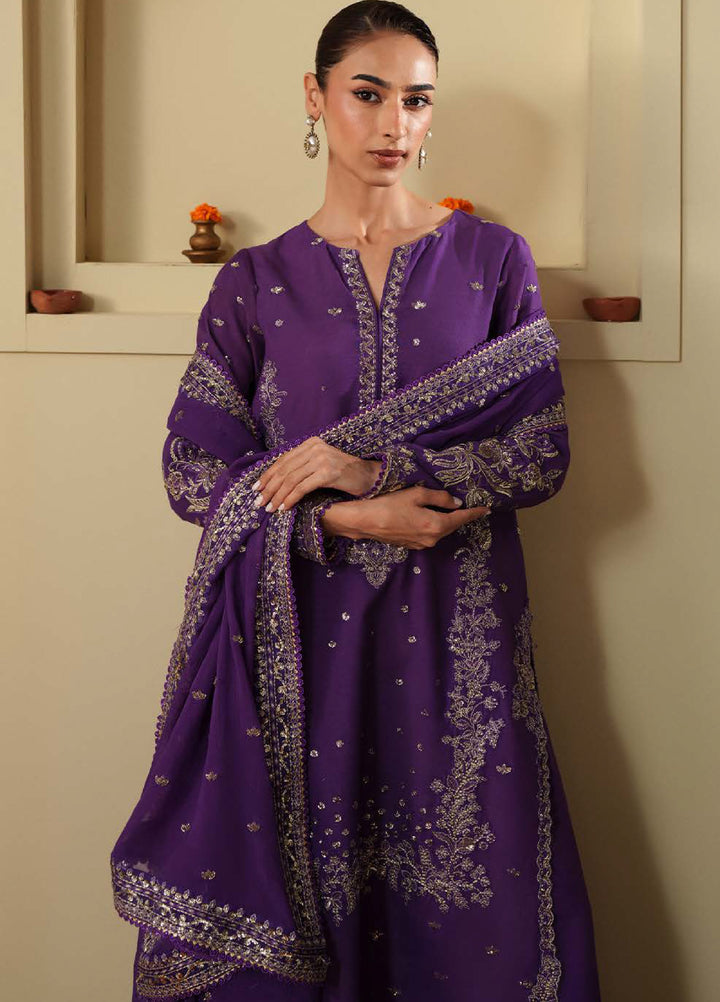 Shagun by Neeshay Unstitched Raw Silk Embroidered Suits 3 Piece NSH25SF ZAREESHA - Festive Collection