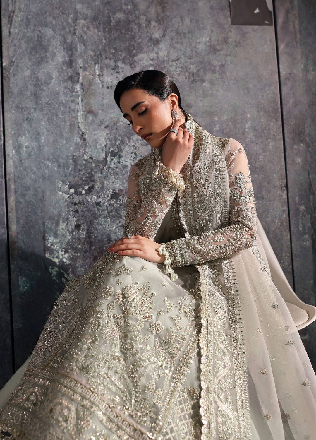 Seraphine by Zarposh Unstitched Embroidered Organza 3 Piece Suit Halo - Wedding Collection