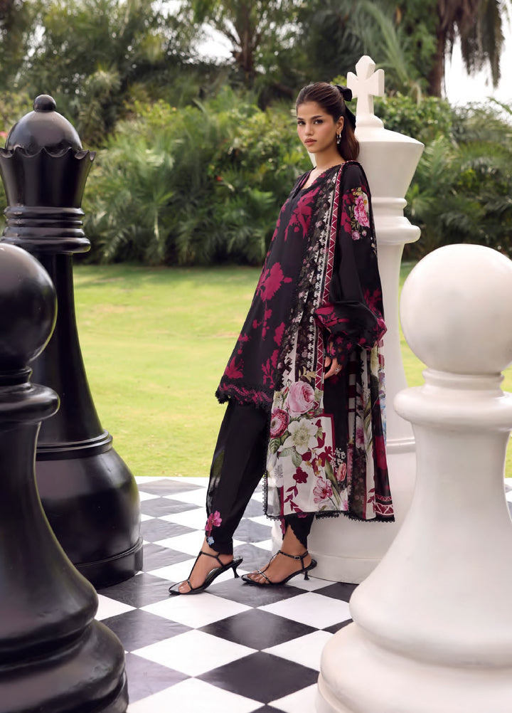 Belladore by Elaf Premium Unstitched Printed Lawn 3 Piece Suit EL26ULB Scarlet EPA-4A - Summer Collection