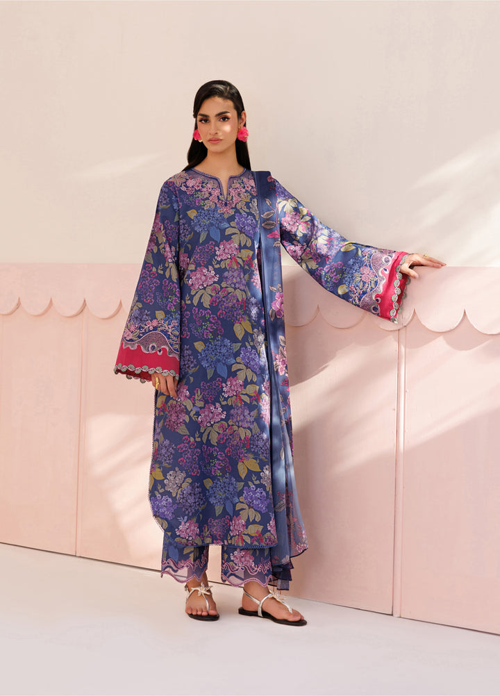 Azzal Unstitched Printed Lawn 3 Piece Suit AZL26UPL AZL-139 - Summer Collection