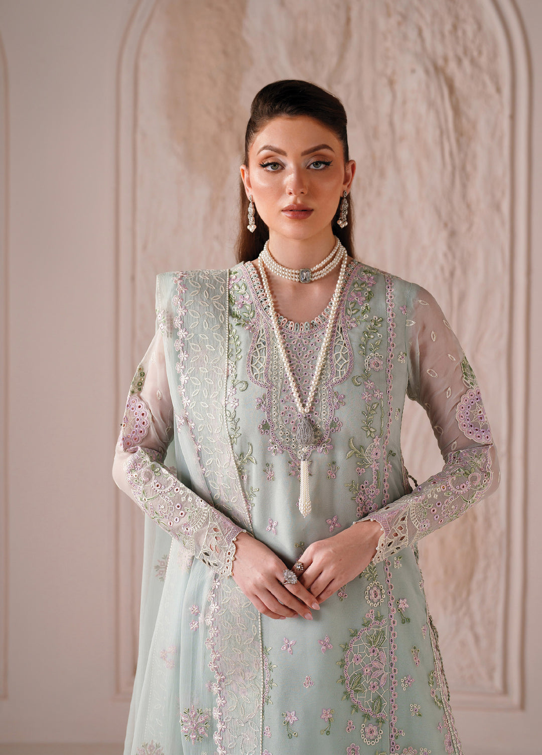 Threads by Alizeh Fashion Unstitched Embroidered Chiffon 3 Piece Suit AF26UTC D-4 Nayla - Festive Collection