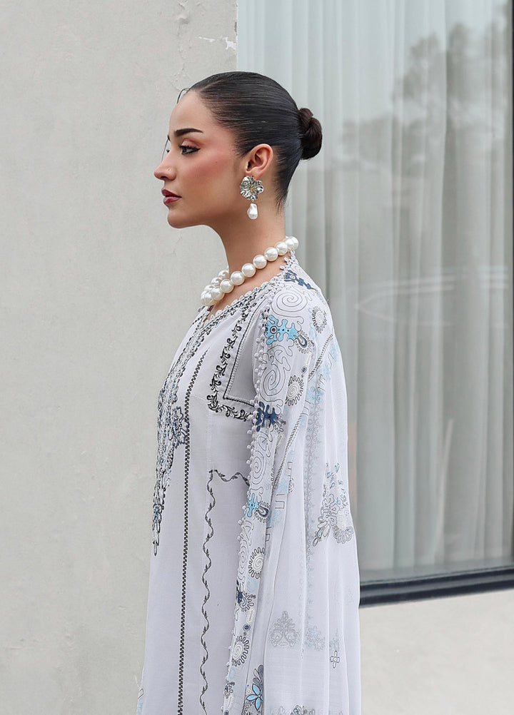 Q Line by Qalamkar Unstitched Embroidered Lawn 3 Piece Suit QLK26ULQ SAMIA QKL-3 - Festive Collection