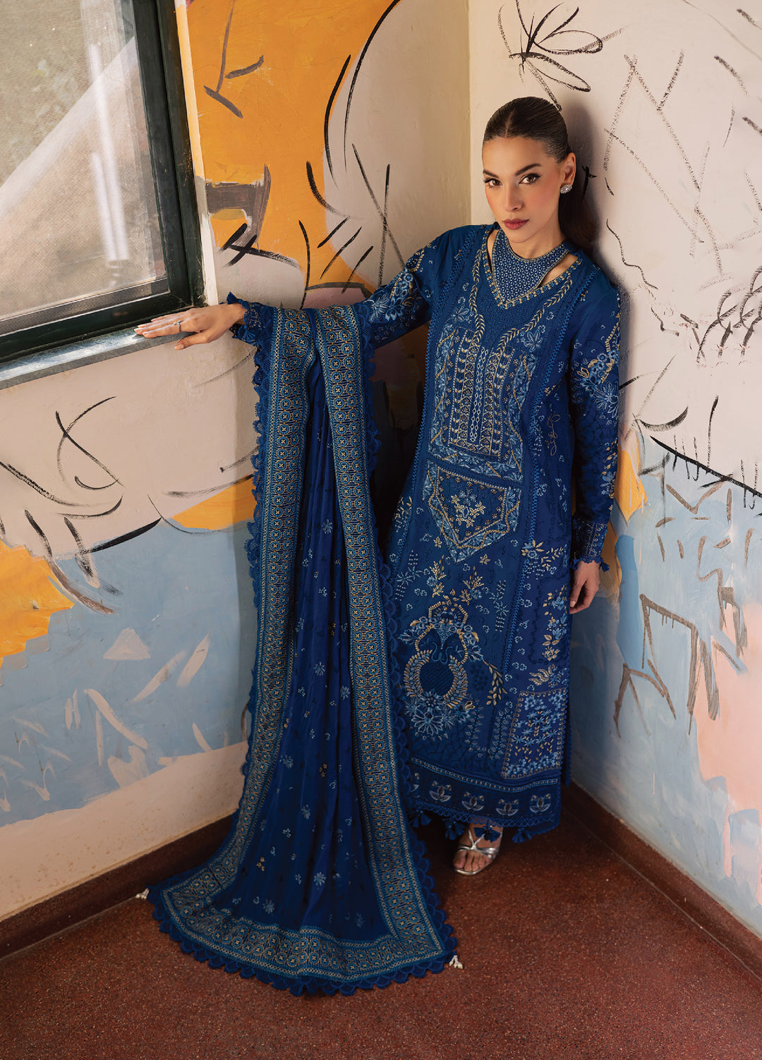 Celia by Zarposh Unstitched Embroidered Luxury Lawn 3 Piece Suit ZR26UCL NYSA - Festive Collection