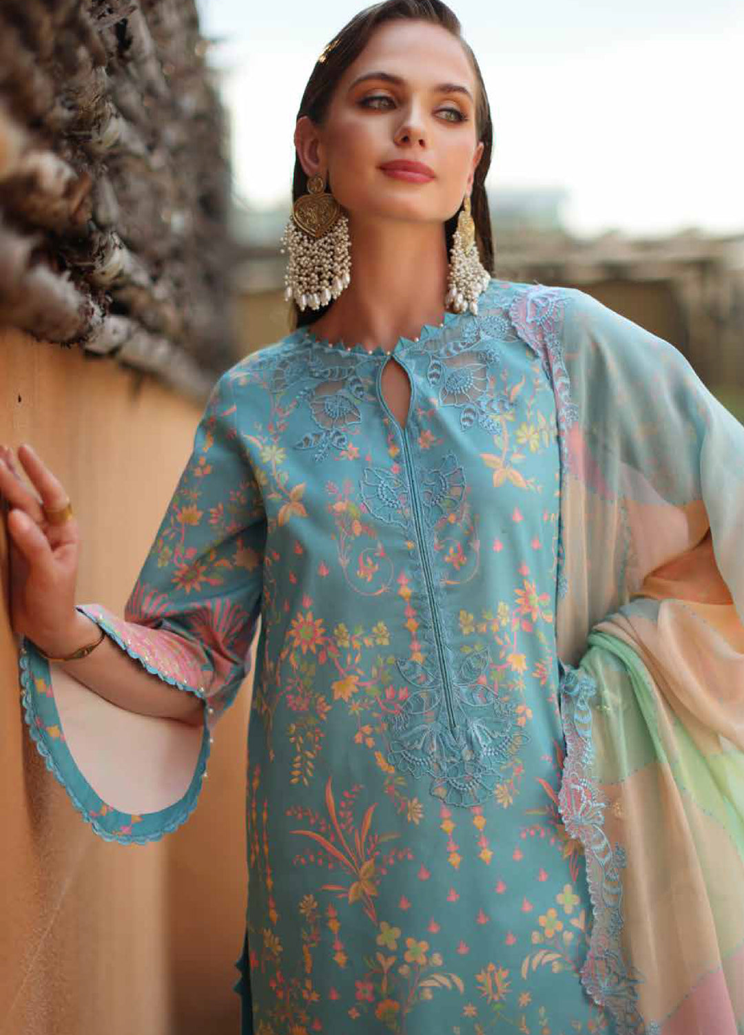 Combination by Charizma Unstitched Embroidered Luxury Lawn 3 Piece Suit CHR26UC CC6-03 - Summer Collection