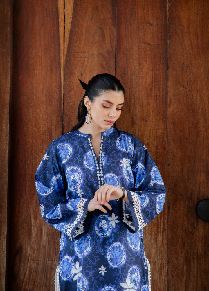 Sahar Unstitched Printed Cambric 1 Piece Shirt SS1-26-31 Moonlit Indigo - Summer Collection