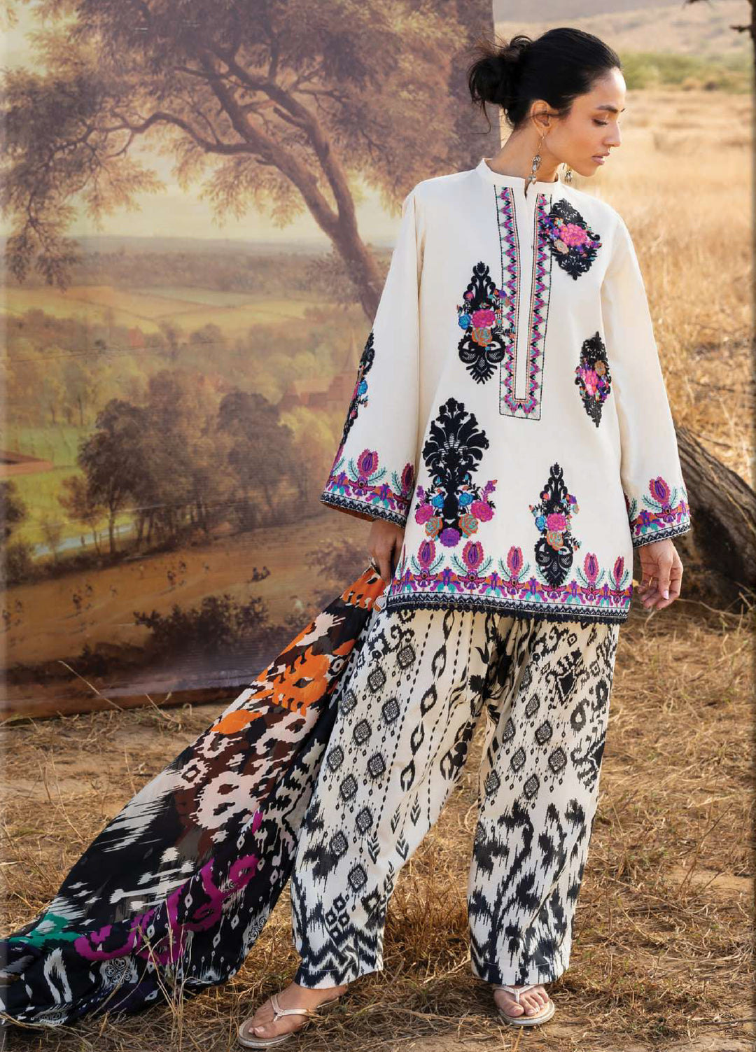 Zainab Chottani Unstitched Embroidered Luxury Lawn 3 Piece Suit ZC26ULZ D-17 NIVARA - Summer Collection