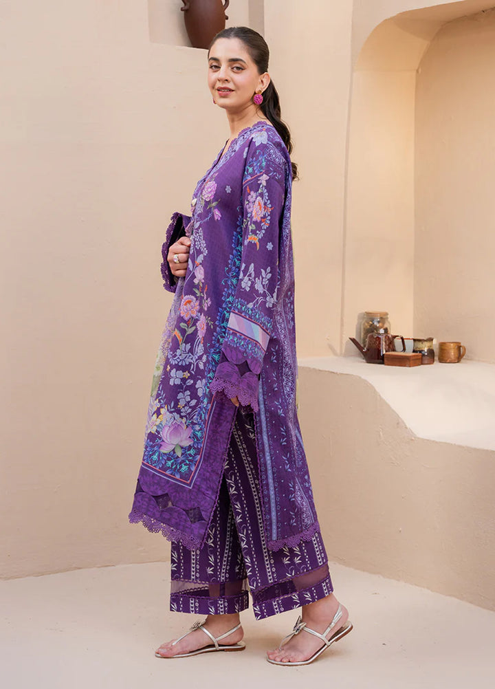 Summer in Bloom By Roheenaz Unstitched Printed Lawn 3 Piece Suit RN26USBL 38B Poppy Patel - Festive Collection