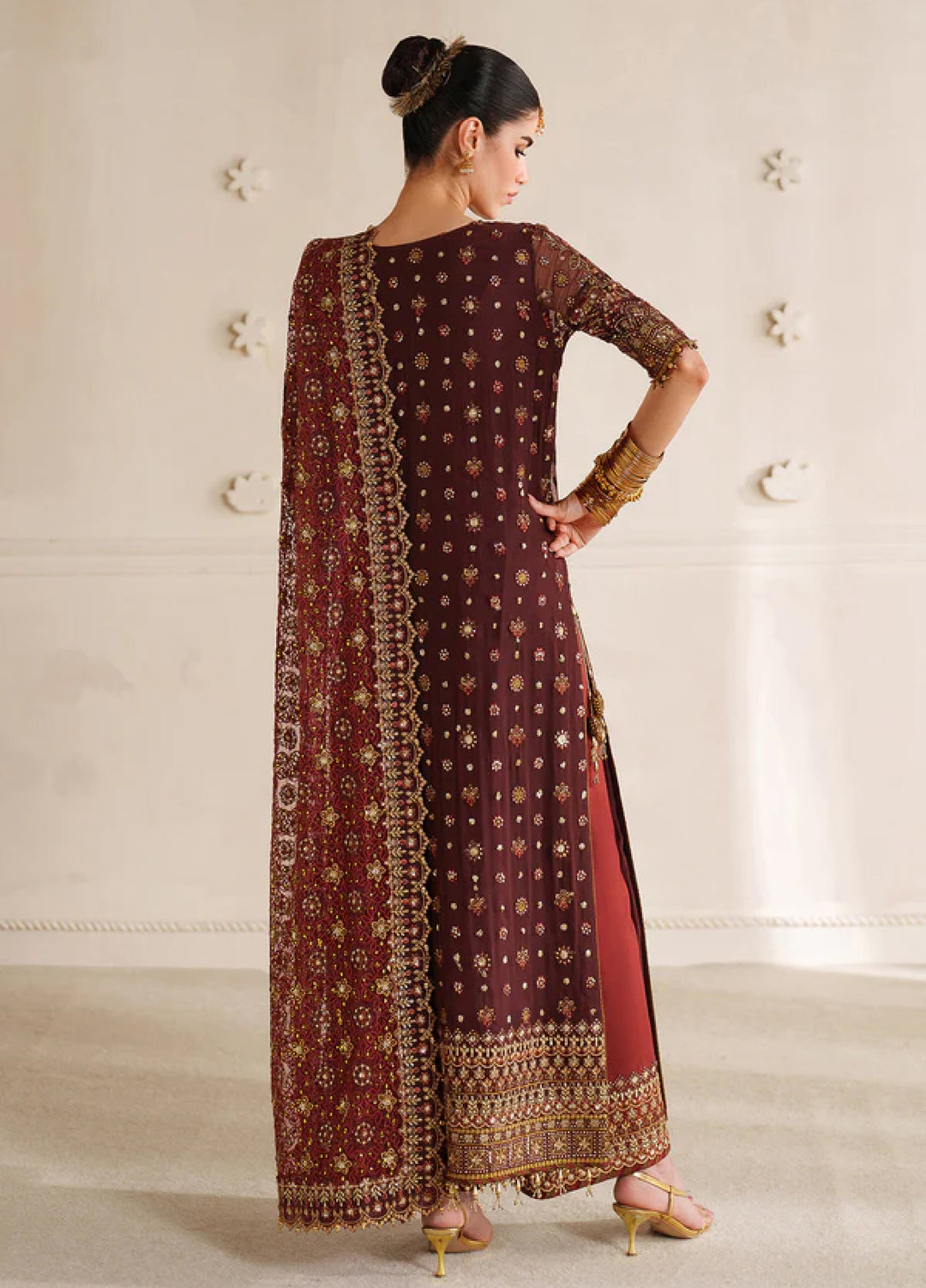 Chantelle by Baroque Unstitched Chiffon Embroidered Suits 3 Piece BQ25FC CH14-07 - Festive Collection