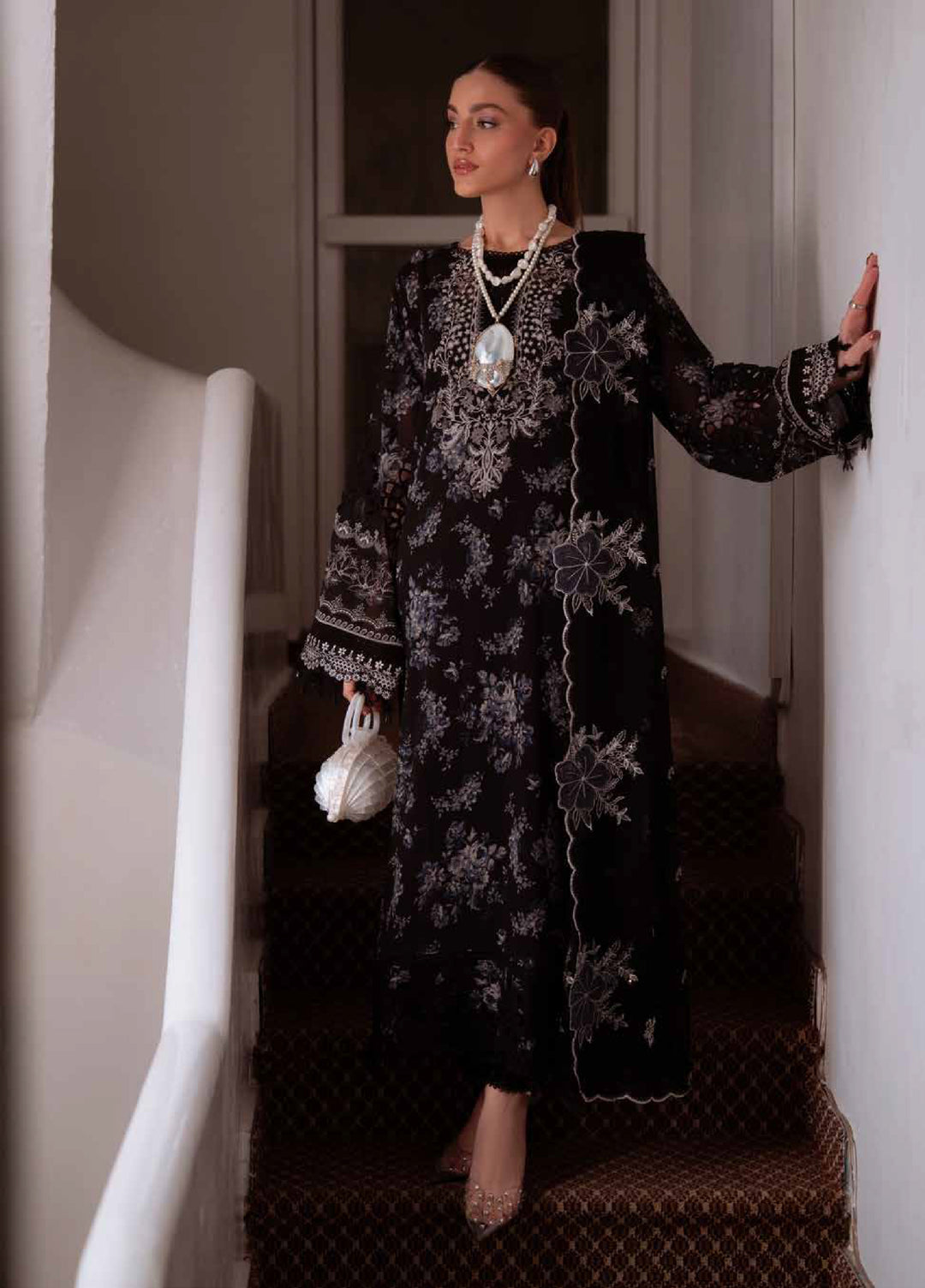 Maya by Nureh Unstitched Embroidered Swiss Lawn 3 Pcs Suit NU26UM NS-164 - Summer Collection