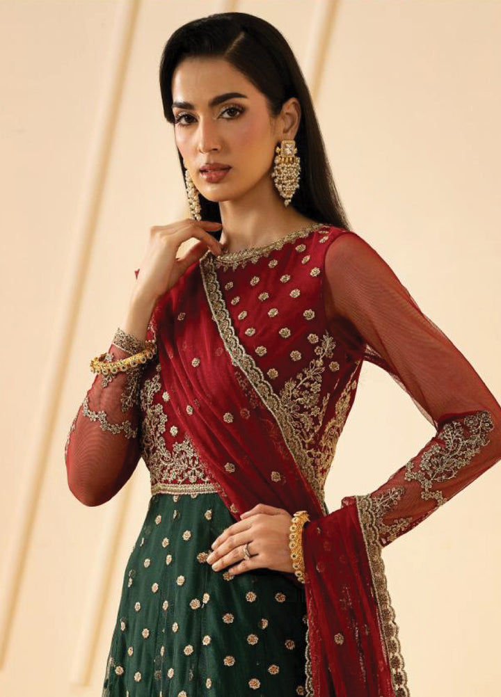 Riwayat by Zarif Unstitched Embroidered Net 4 Piece Suit ZR26URN Elika ZRF-RC-02 - Festive Collection