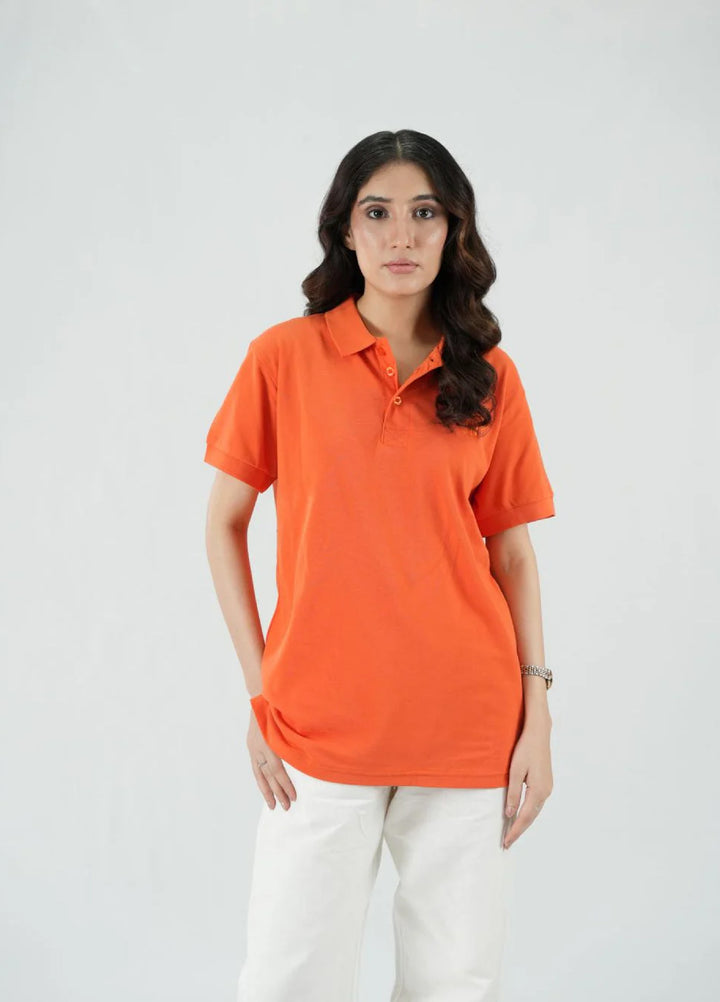 Mercato RTW Solids Cotton 1 Piece Orange Polo Shirt