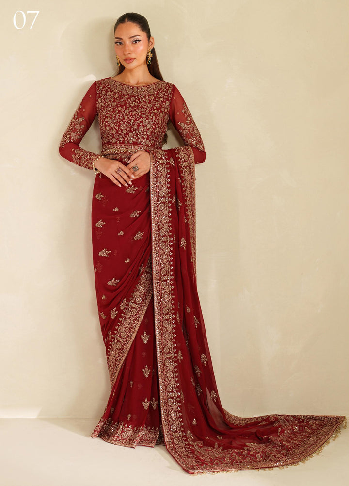 Meesa by Zarif Unstitched Chiffon Embroidered Suits 3 Piece ZAF25MF ZRF-ML-07 SUMRAH - Winter Collection