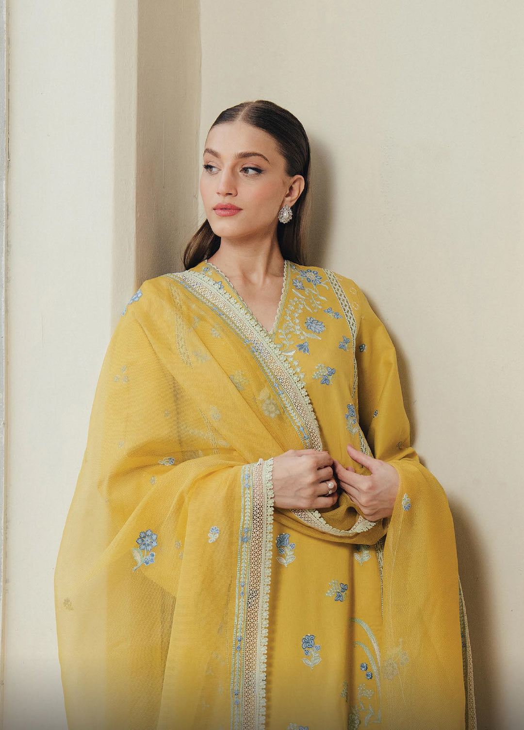 Daybreak by Afrozeh Unstitched Printkari Embroidered Lawn 3 Piece Suit AF26UDB D-10 SUNHAZE - Summer Collection