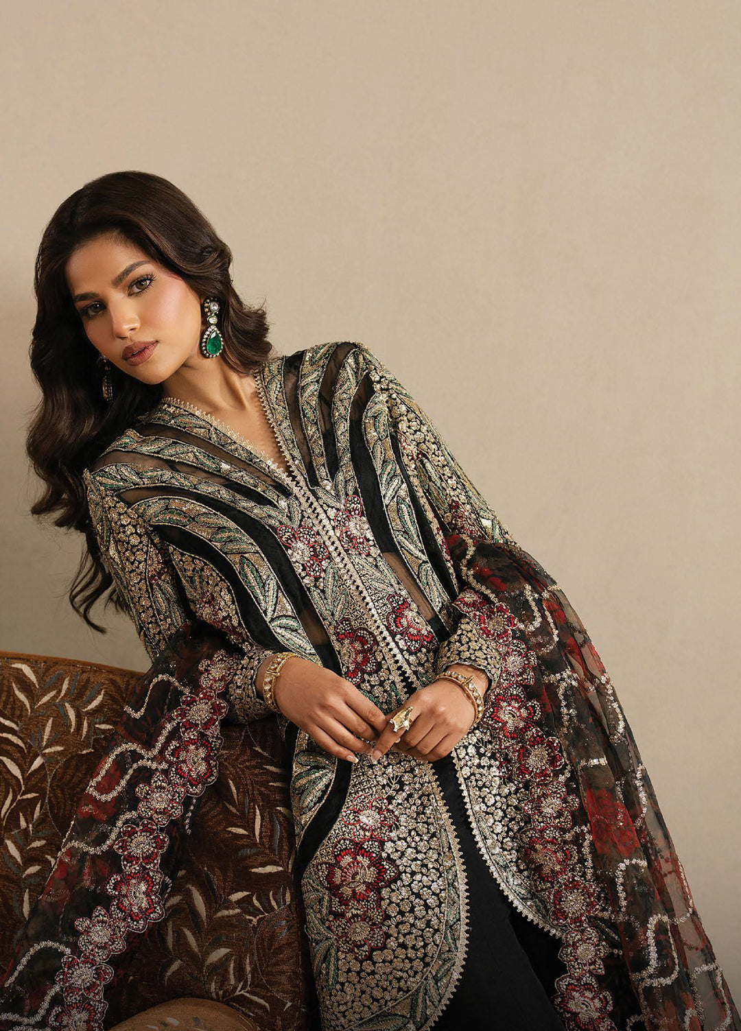 Qurbat by Ayzel Unstitched Embroidered Silk 3 Piece Suit AAF26UQ D-1 Ehsaas - Festive Collection
