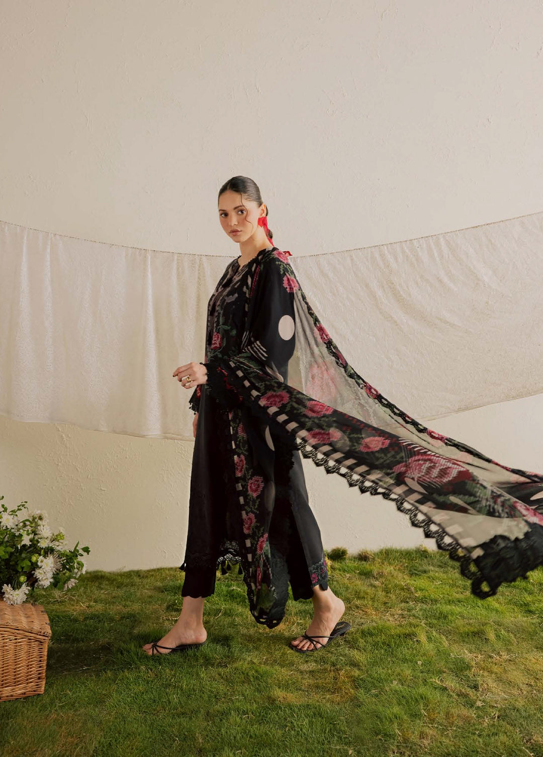 Gardenia by Nureh Unstitched Embroidered Viscose Slub 3 Piece Suit NU26UGV NSG-230 - Casual Collection