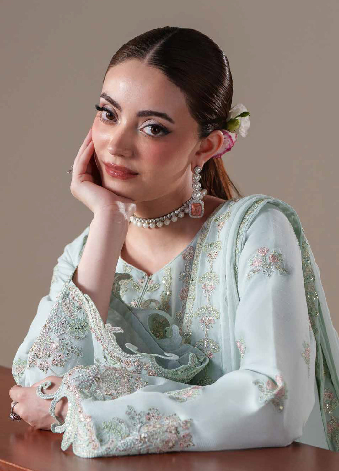 Nouvelle by Emaan Adeel Unstitched Embroidered Chiffon 3 Piece Suit EA26UNC Orla - Festive Collection