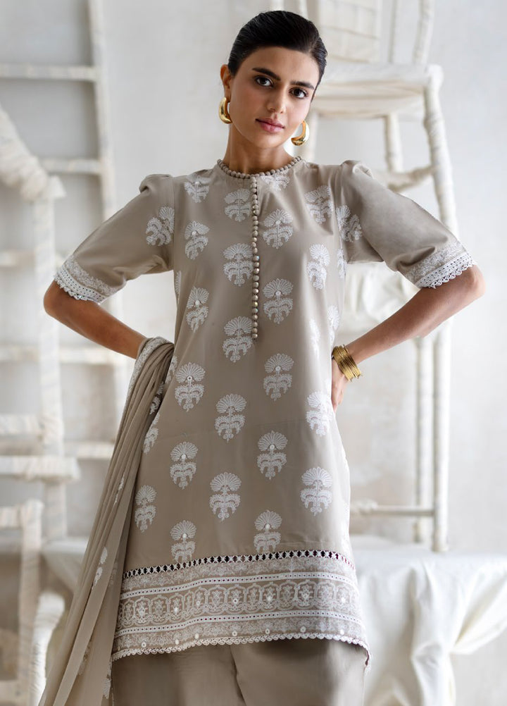 The Luxe by Gul Ahmed Unstitched Embroidered Lawn 3 Piece Suit GA26ULL SAND Lily PM 62079 - Casual Collection