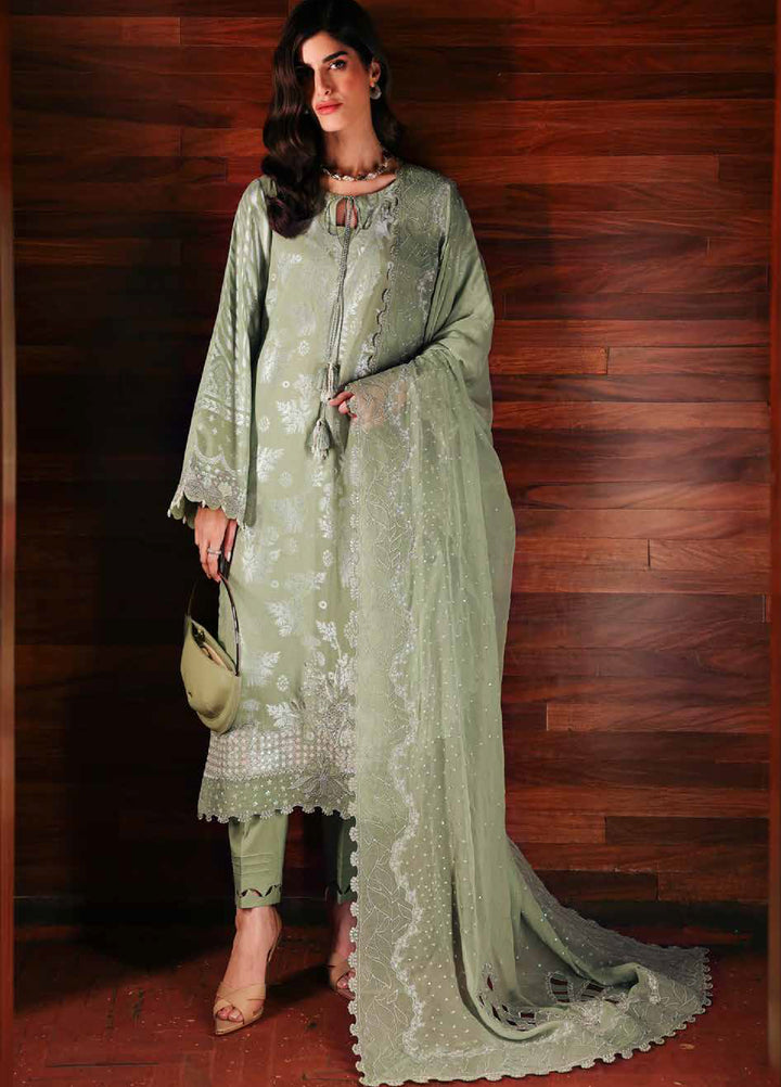 Nureh Exclusive Unstitched Embroidered Lawn Jacquard 3 Piece Suit NU26EU NE-226 - Festive Collection