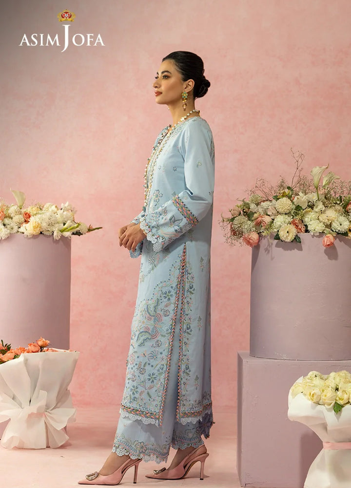Asim Jofa Unstitched Embroidered Luxury Lawn 3 Piece Suit AJ26ULL AJULW-10 - Festive Collection