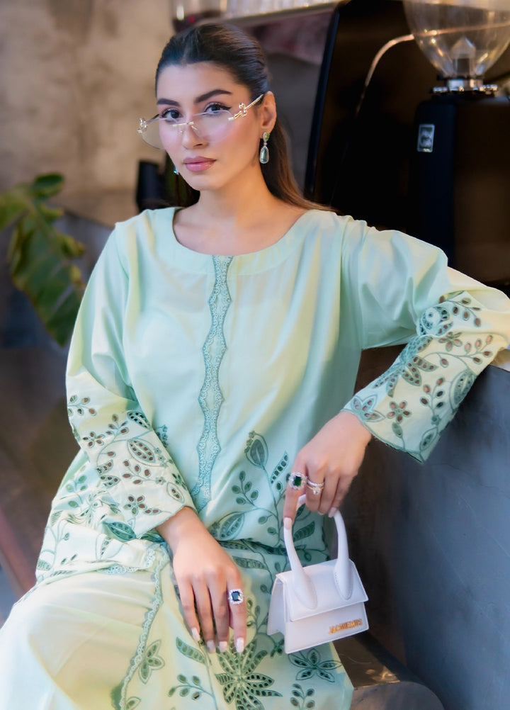 Rashid Textiles Women RTW Embroidered Lawn 2 Piece Suit D-03 Green - Casual Collection