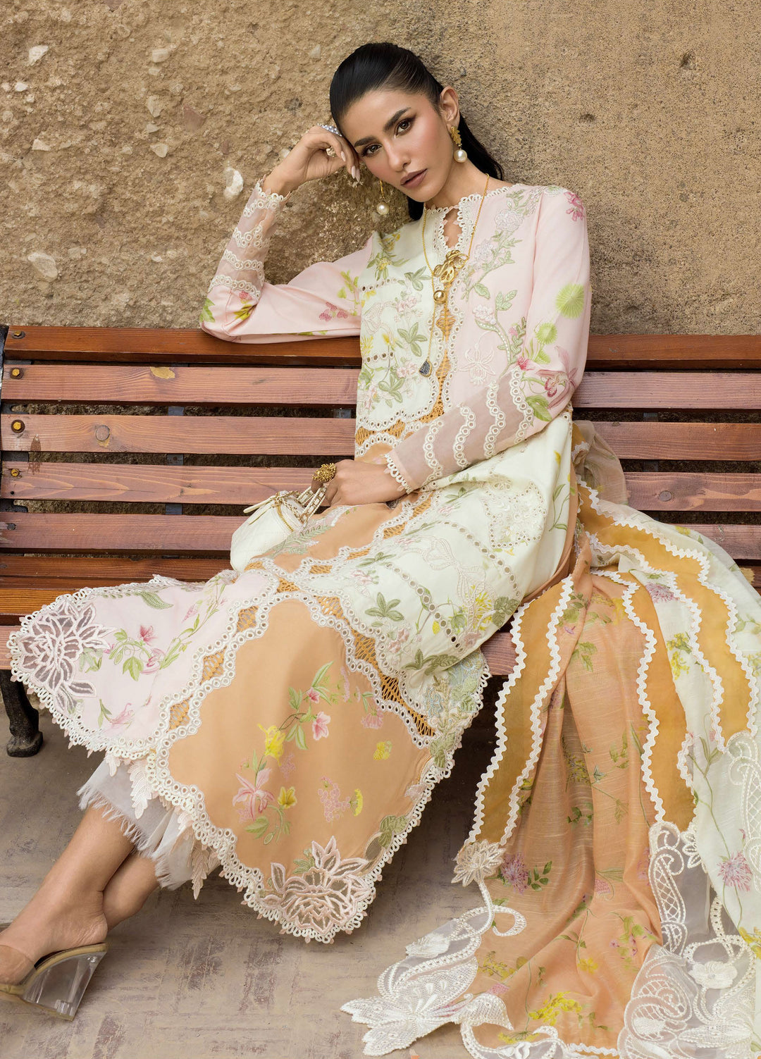 Bloom by Saira Shakira Unstitched Embroidered Lawn 3 Piece Suit SSR26ULB LANA-03B - Eid Collection
