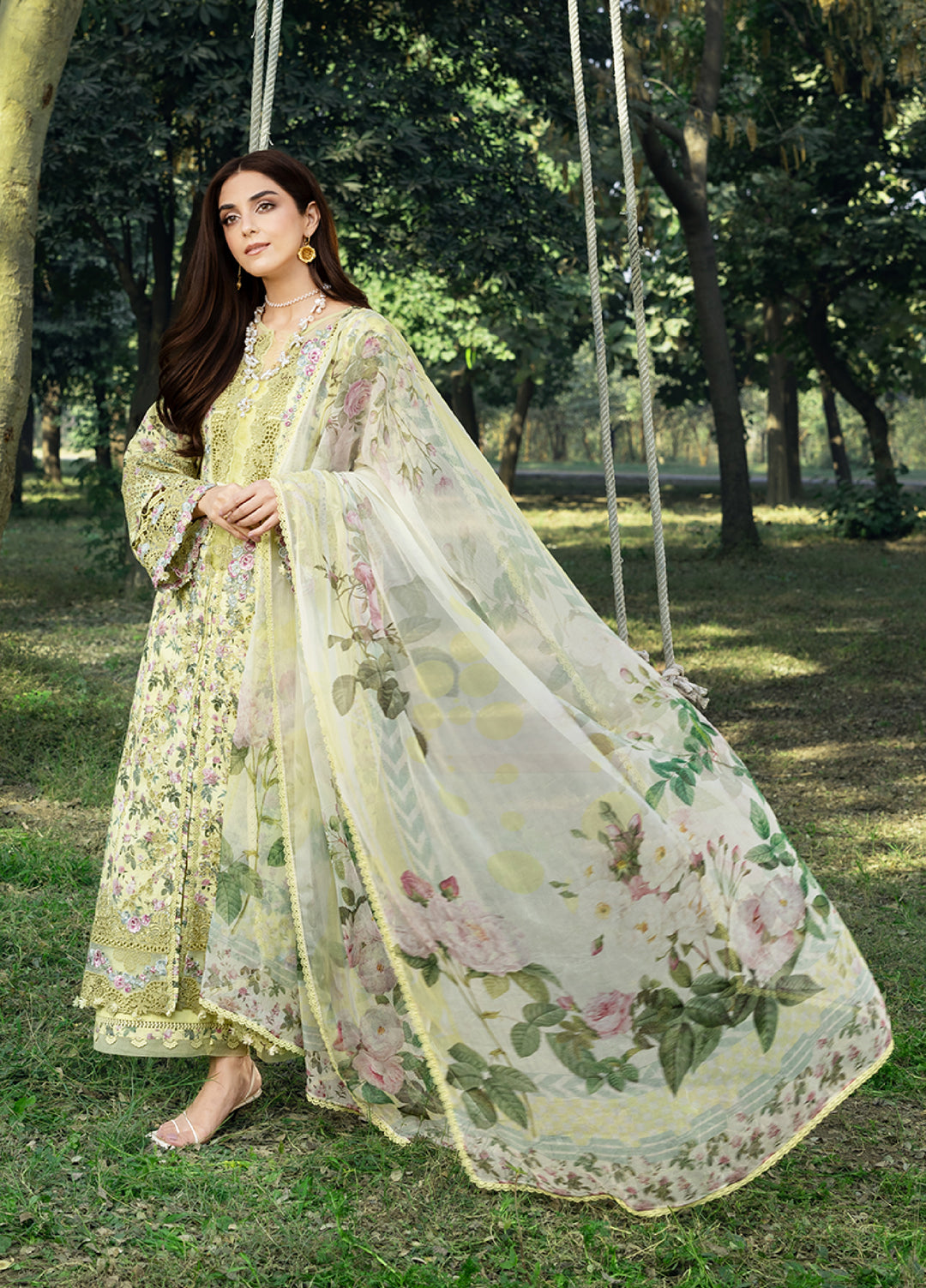 Elaf Premium Chikankari Unstitched Printed Lawn 3 Piece Suit EL26UPC ERC 6A EYRA - Summer Collection