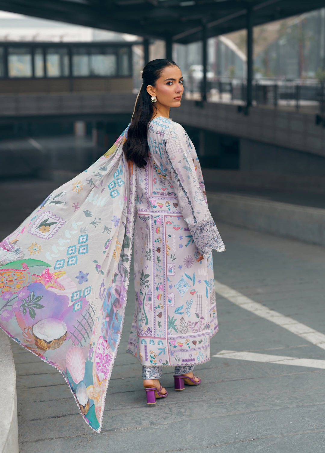 Zync by Florent Unstitched Embroidered Lawn 3 Piece Suit FL26ZU FZ-9B - Summer Collection