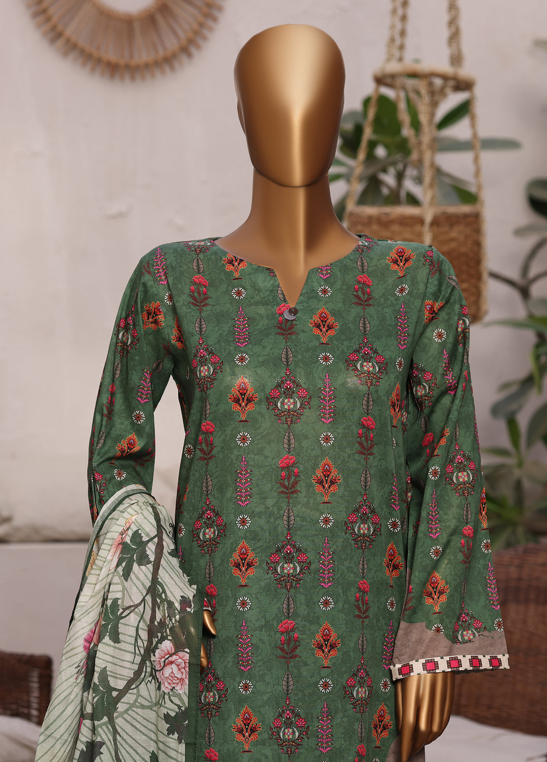 Art N Craft by HZ Textiles RTW Printed Lawn 3 Piece Suit Green - Summer Collection