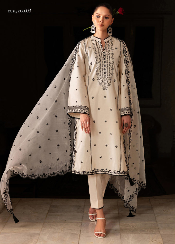 Zarif Unstitched Embroidered Lawn 3 Piece Suit ZR26ULF YARA 03 - Festive Collection