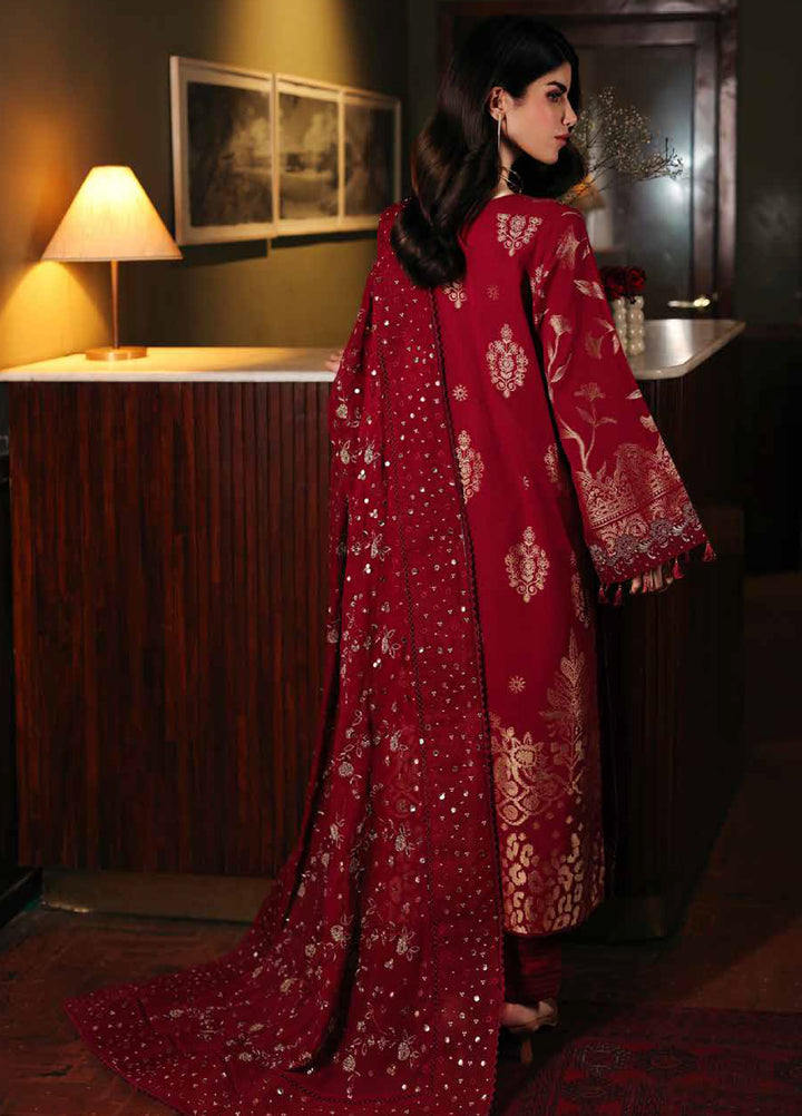 Nureh Exclusive Unstitched Embroidered Lawn Jacquard 3 Piece Suit NU26EU NE-225 - Festive Collection