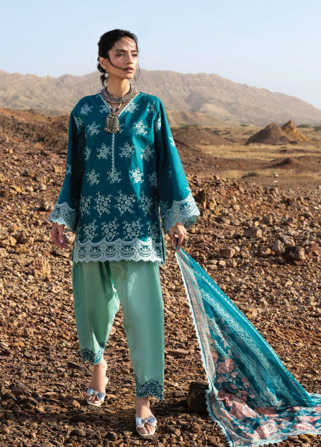 Zainab Chottani Unstitched Embroidered Luxury Lawn 3 Piece Suit ZC26ULZ D-12 NISSA - Summer Collection