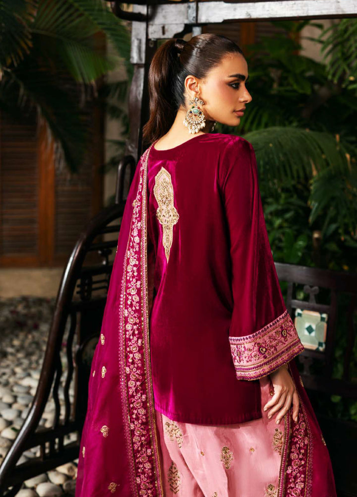 Zainab Chottani Unstitched Velvet Embroidered 3 Piece ZC25UV Rubi - Festive Collection