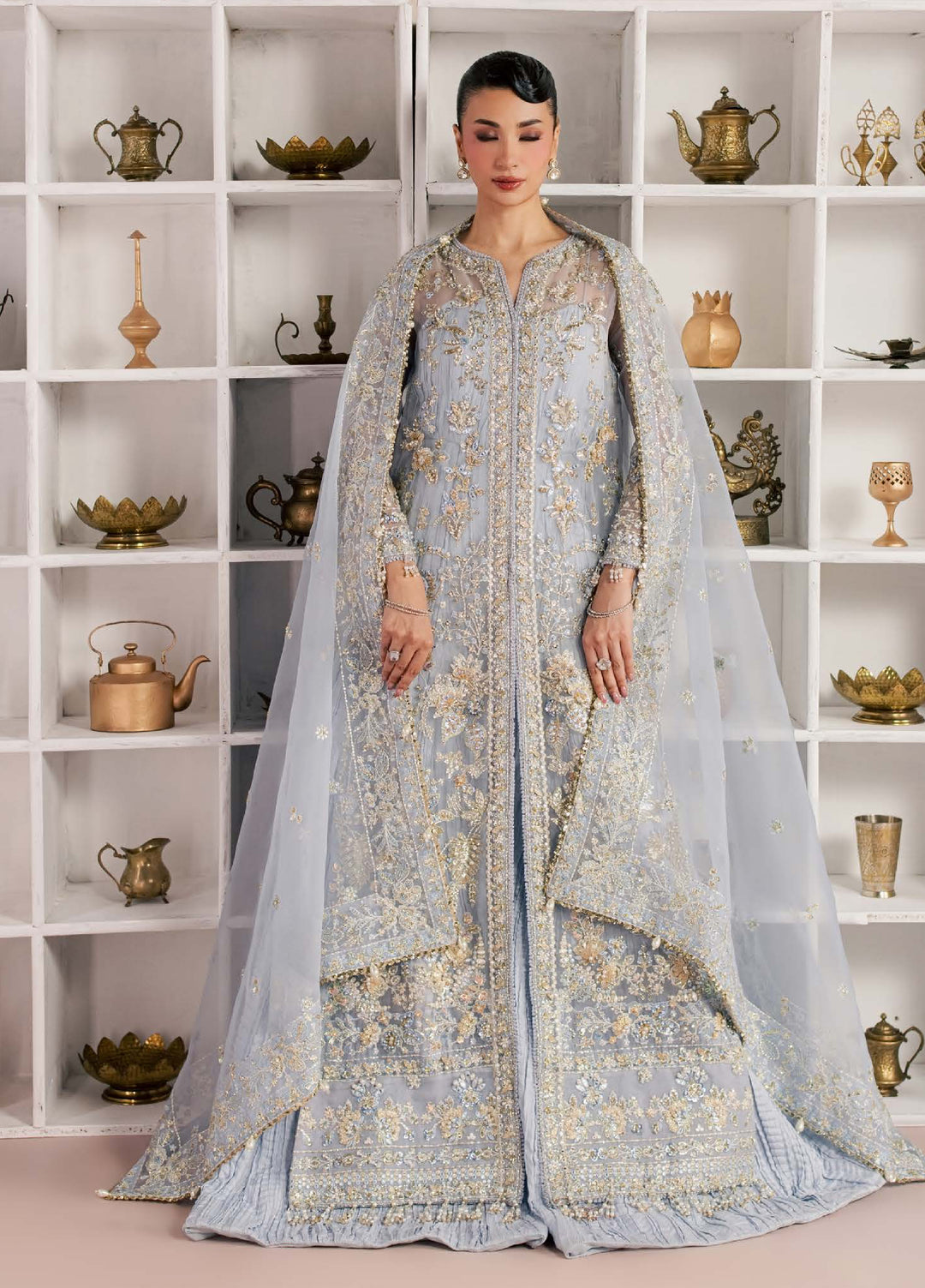 Sorelle by Aylin Unstitched Hand work Organza 3 Piece Suit AY26US Azura - Festive Collection