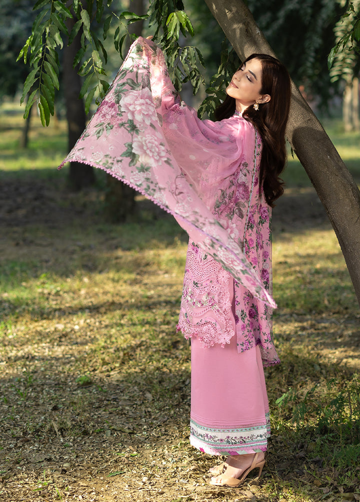 Elaf Premium Chikankari Unstitched Printed Lawn 3 Piece Suit EL26UPC ERC-3A MAN MAYAL - Summer Collection