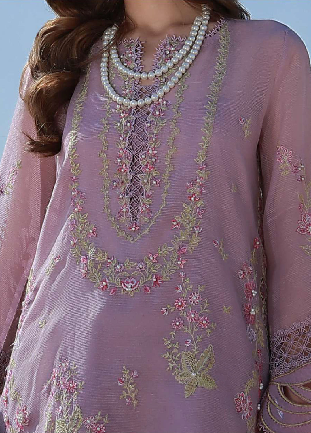 Rang Rasiya Premium Unstitched Embroidered Net 3 Piece Suit RR26UP D-4 Parisa - Festive Collection