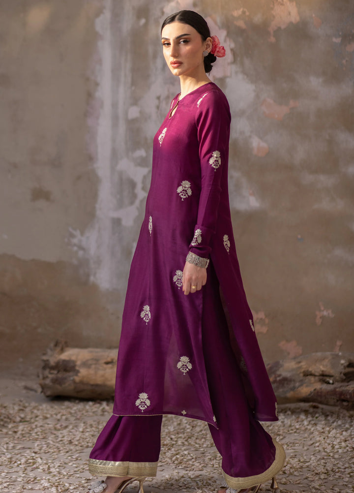 Dareecha by Daak RTW Embroidered Cotton Silk 3 Piece Suit ZKS-P ZARMINA ZKS-P - Festive Collection