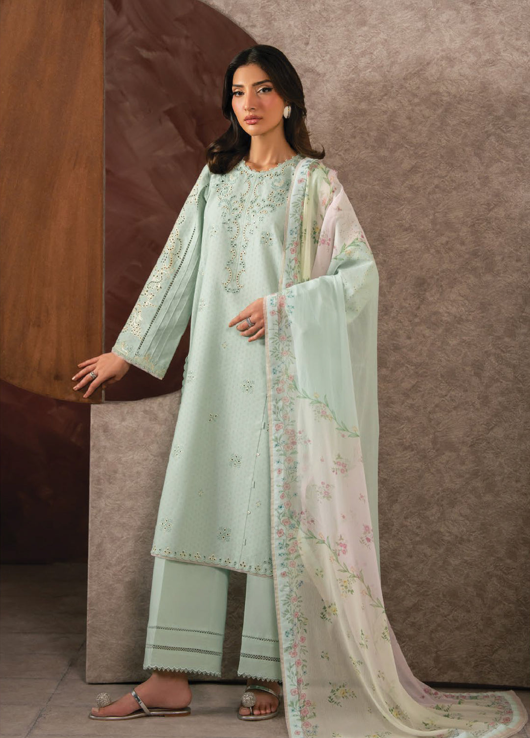 Seran Unstitched Embroidered Lawn 3 Piece Suit SN26ULLE Selise D-01 - Eid Collection