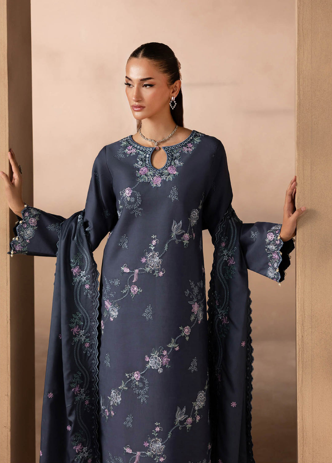 Sareen by Rajbari Unstitched Premium Viscose Chikankari 3 Piece RB25SC D-09 - Winter Collection